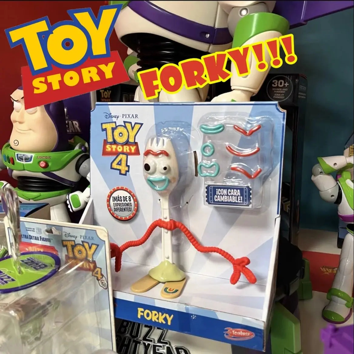 Original 18CM Disney Toy Story4 Forky Woody Buzz Jessie Interchangeable Toy Action Figure Anime Figurine Doll Gift
