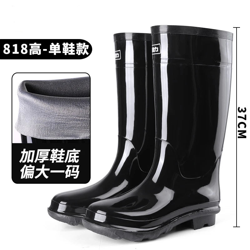 Low High Tube Black Women Men's Rain Boots Waterproof Fishing Boots Couple Non-slip t