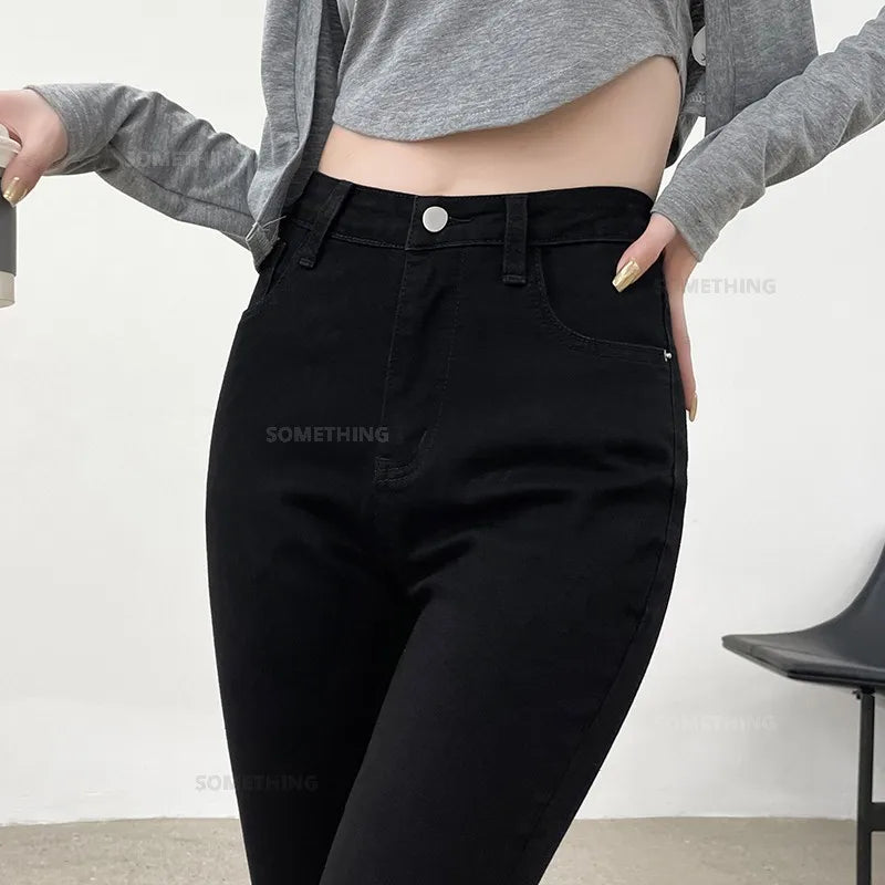 2024 New Sexy Skinny Jeans Women Hip Lift Stretch Pencil Denim Pants Casual Soft Slim Female Trousers Black Gray Blue