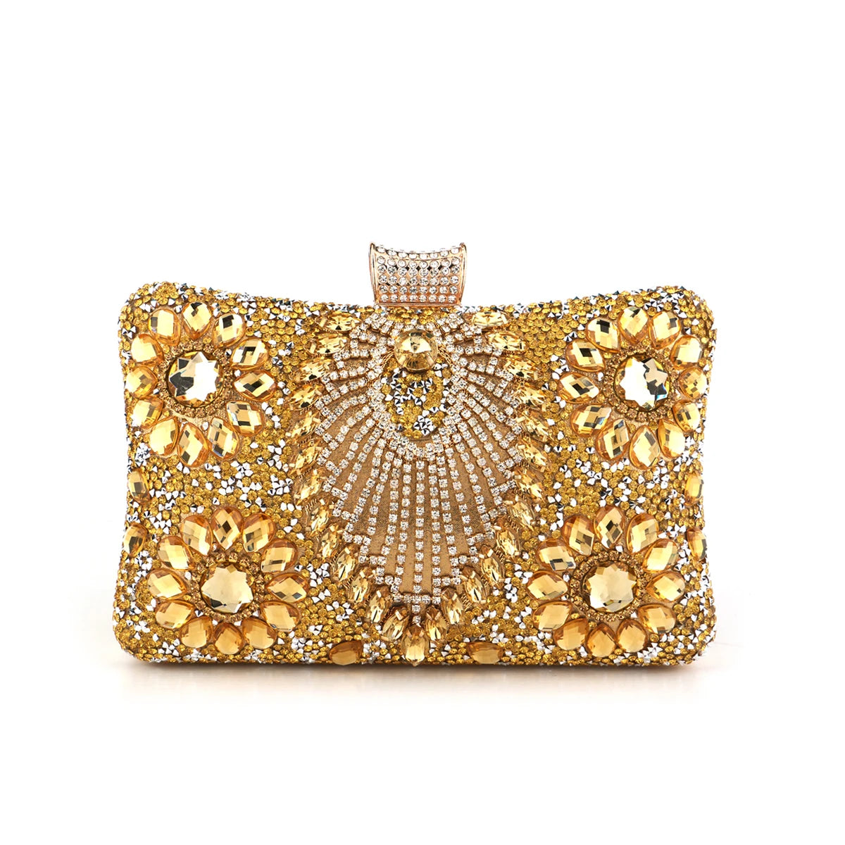 Acrylic Flower One Side Glitter Tassel  Clutch