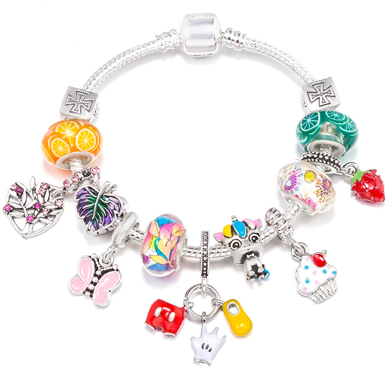Hollow Foot Beads Charm Bracelets