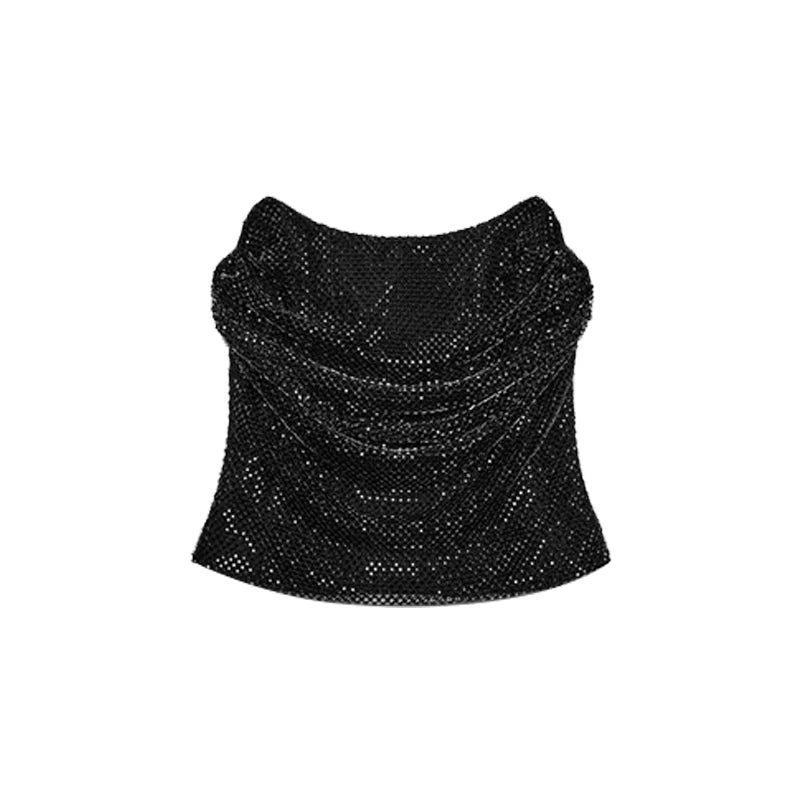 Diamond Halter Backless V Neck Dress