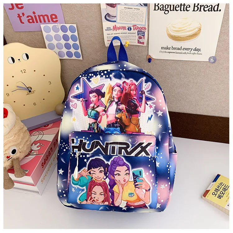 Pink 10-Inch Lightweight Backpack K D H Rumi Mira Zoey HUNTR/X Saja School Bag for Boys And Girls Kindergarten Moch