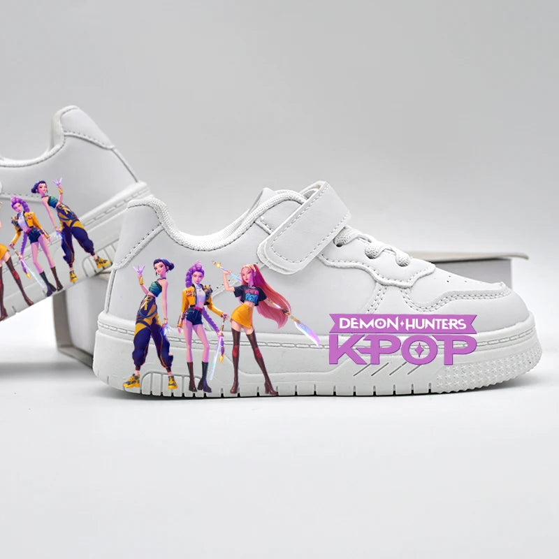 Kids New Design KPOP White Sport Shoes Boys Girls Anti-slip Breathable Sneakers