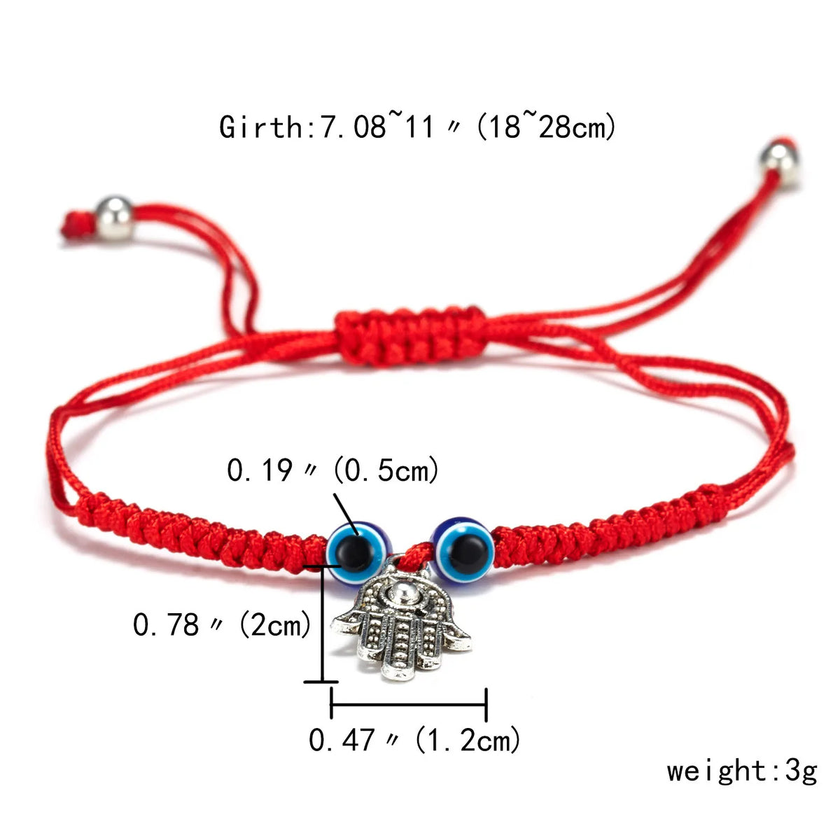Hamsa Hand Adjustable Red String Bracelets