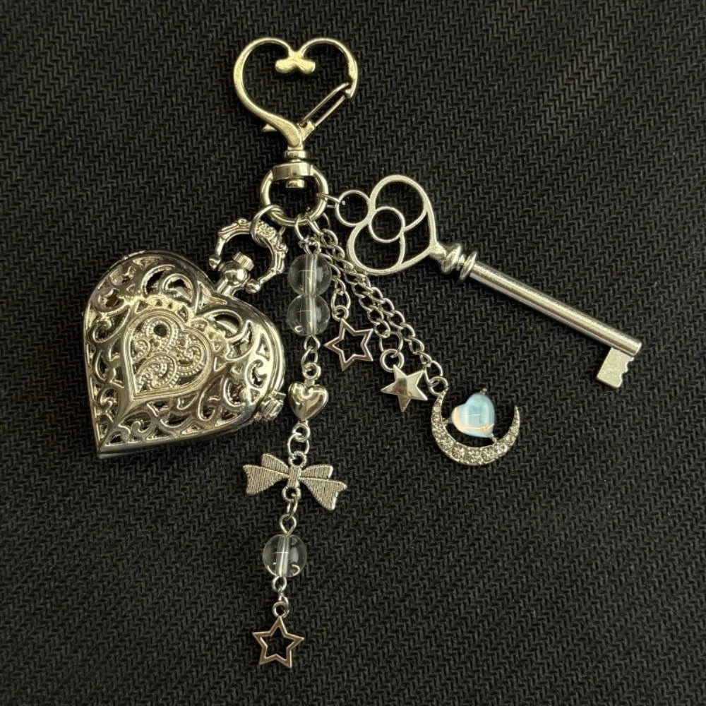 Star Pocket Adjustable Watch Clock Keychain Zinc Alloy