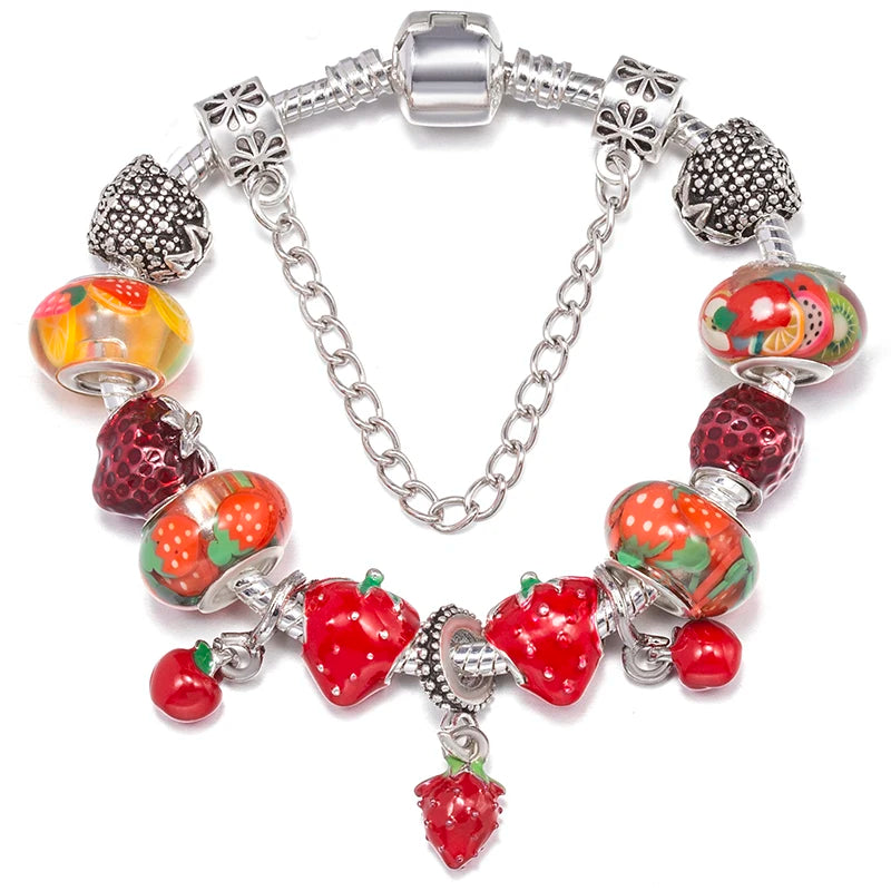 Hollow Foot Beads Charm Bracelets