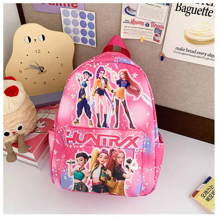 Pink 10-Inch Lightweight Backpack K D H Rumi Mira Zoey HUNTR/X Saja School Bag for Boys And Girls Kindergarten Moch