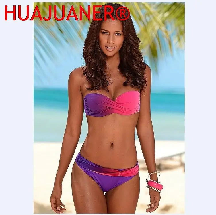 Bikini Swimsuit High Waist Thong Bathing Suit Two Pieces