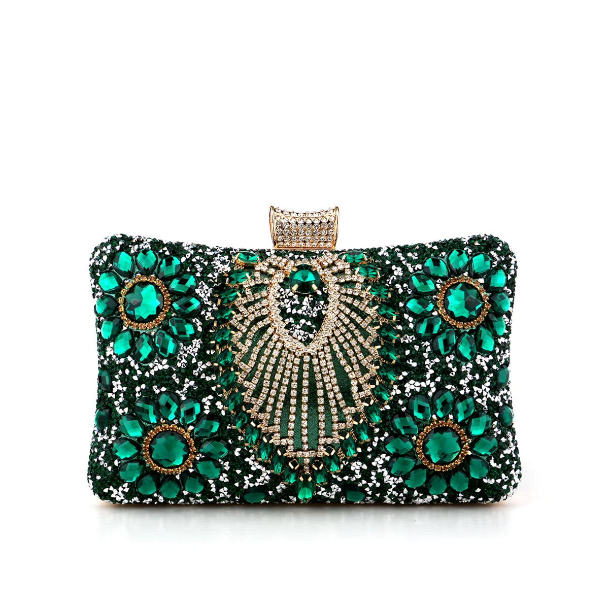 Acrylic Flower One Side Glitter Tassel  Clutch