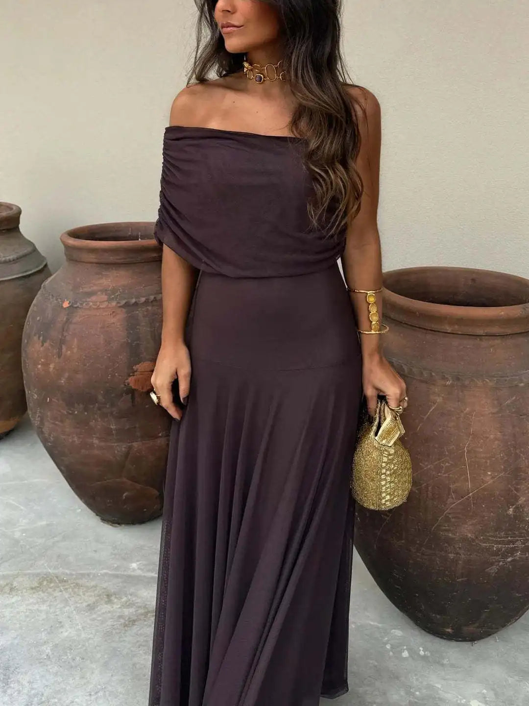 Tube Top Mesh Stitching Dress
