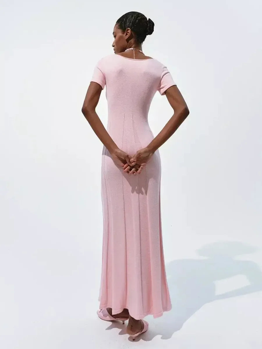Short-Sleeved Knitted Dress