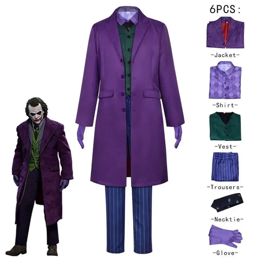 Men Clown  Costume Clown full set Coat Shirt Vest Tie Suit Outfits