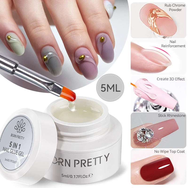 Nail Rhinestone Glue 30ML Gel Nail Glue 3D Shaping Sculpting Carving Flower DIY Decoration  Gem Glue Nail Supplies