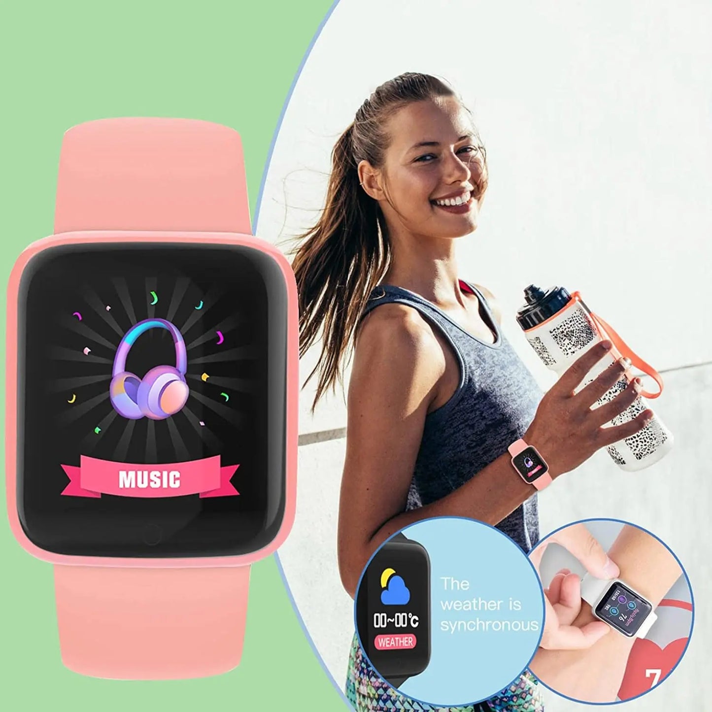 Multifunctional Smart Watch  Bluetooth Connected Phone Music Fitness Sports Bracelet Sleep Monitor Y68 Smartwatch D20