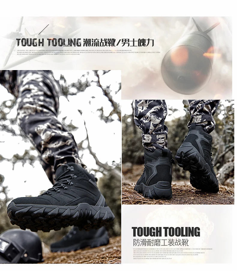 Men's Casual Shoesthick Bottom Lace-up Workwear  Shoes Men for Work Outdoor Men's Shoe High Quality Autumn Winter Hiking Boots