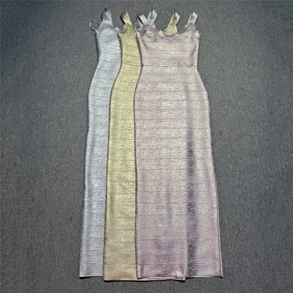 Spaghetti Strap Maxi Bandage Dress