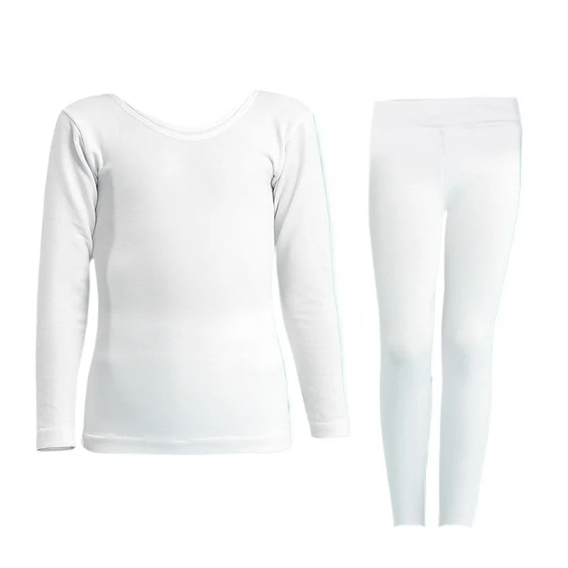 Spring Autumn Dancewear Kids Thermal Underwear Stretchy Girls Tight Underwear 2-14 Years Thin Base Performances Teen Clothes Set