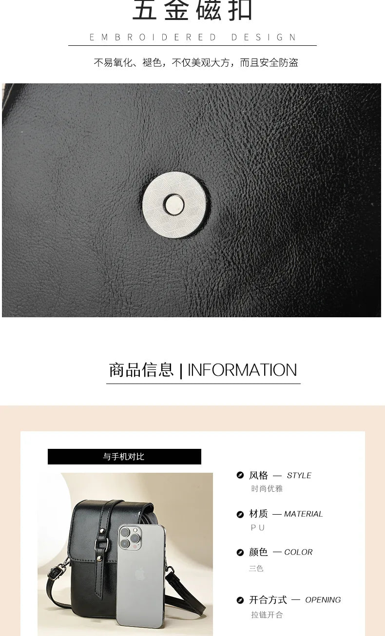 Flap Phone Bag High Quality Pu Leather Shoulder Bags for Women New Ladies  Crossbody Bag Luxury Brand Designer Handbags