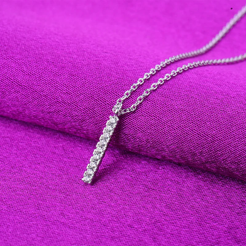 925 Sterling Silver Cross Necklace Star Asymmetric