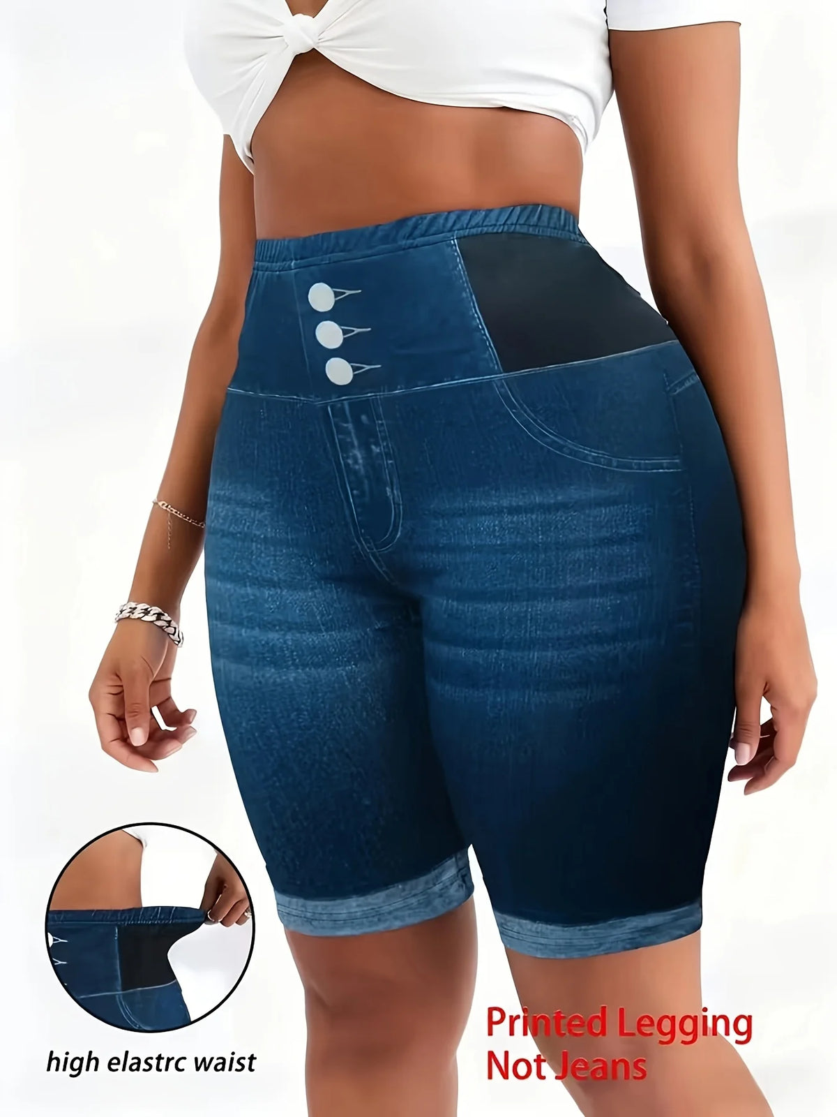 Plus Size Tummy Control Biker Shorts