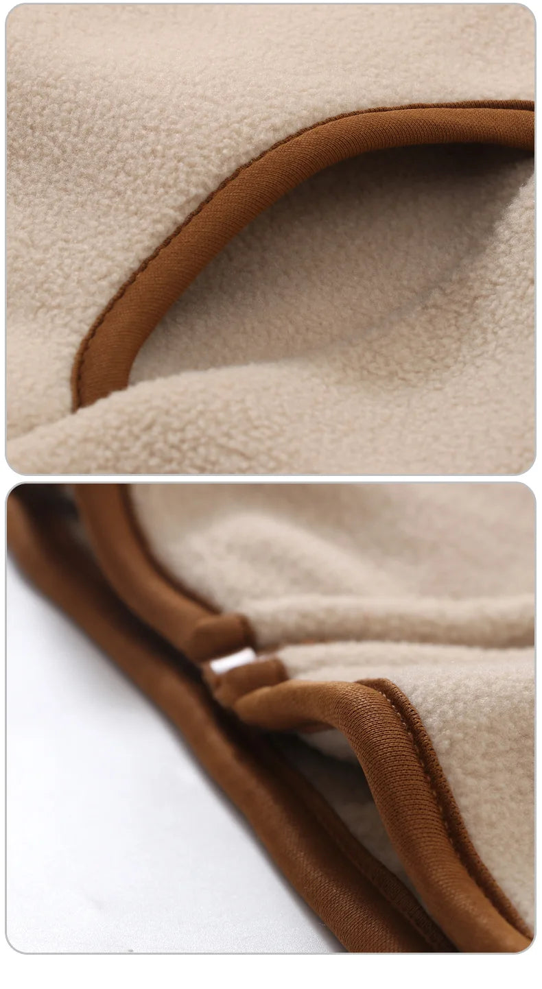 Children's Fleece Jacket Autumn Winter Casual Warm Teen Boys Girls Hooded Outerwear Anti-Static Windproof Cozy Kids Tops Clothes