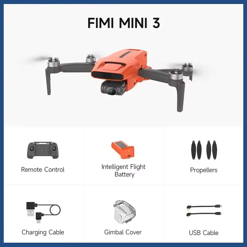 FIMI MINI 3 Portable Camera Drone GPS Foldable RC Quadcopter For Travel Shooting Beginners