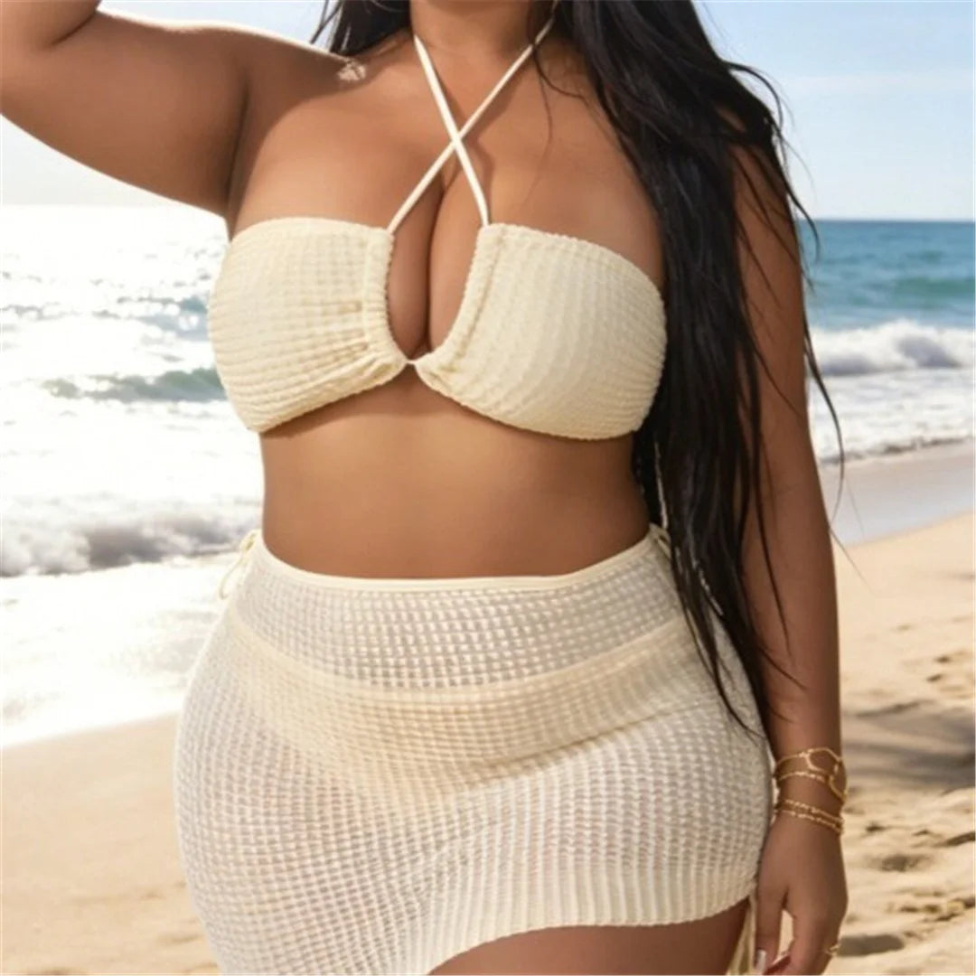 0XL - 4XL 3PCS Bikini Plus Size Swimwear