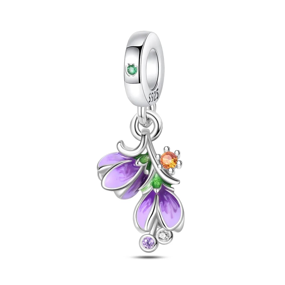 Purple Series 925 Sterling Silver Dreamy Lily Flower