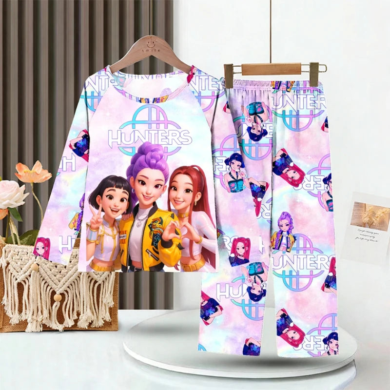 New  Pijamas Long Sleeve Print Cartoon