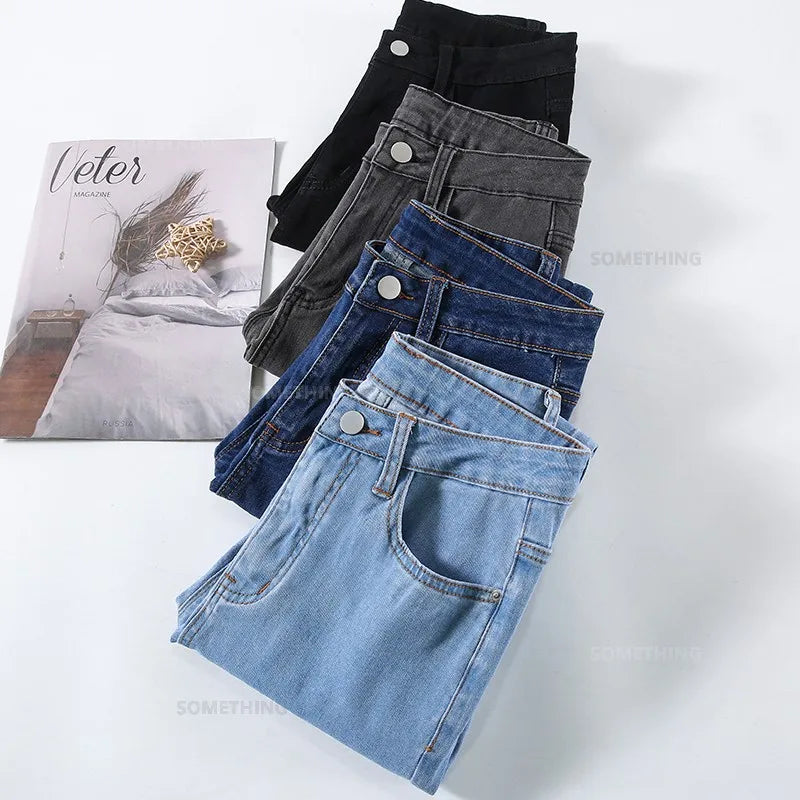 2024 New Sexy Skinny Jeans Women Hip Lift Stretch Pencil Denim Pants Casual Soft Slim Female Trousers Black Gray Blue