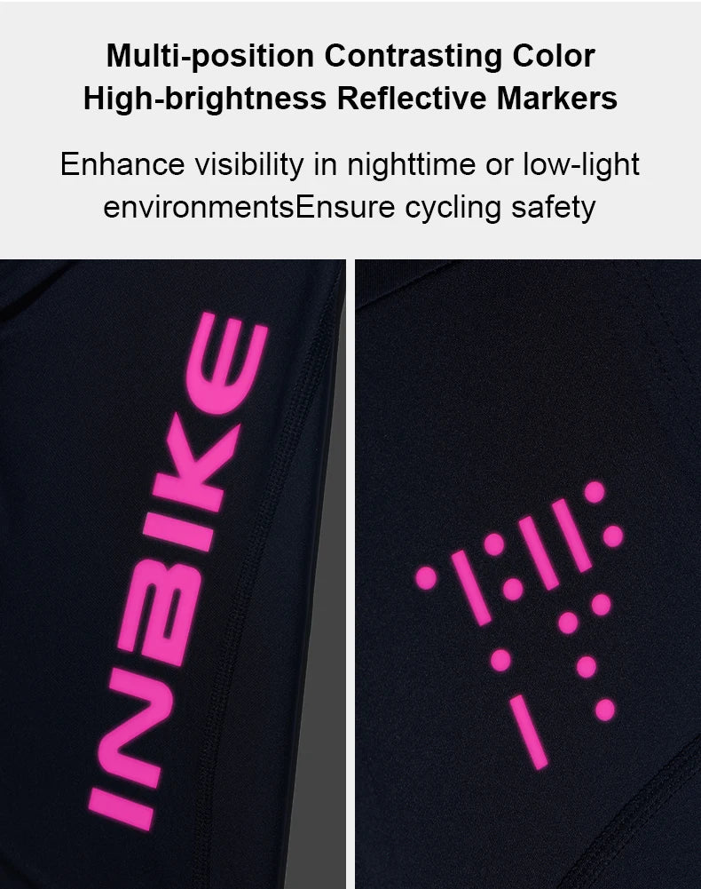 INBIKE Women's Cycling Bib Shorts Summer Breathable High-Waisted Suspenders Shorts Outdoor Bike Riding Underwear Cycling Gear