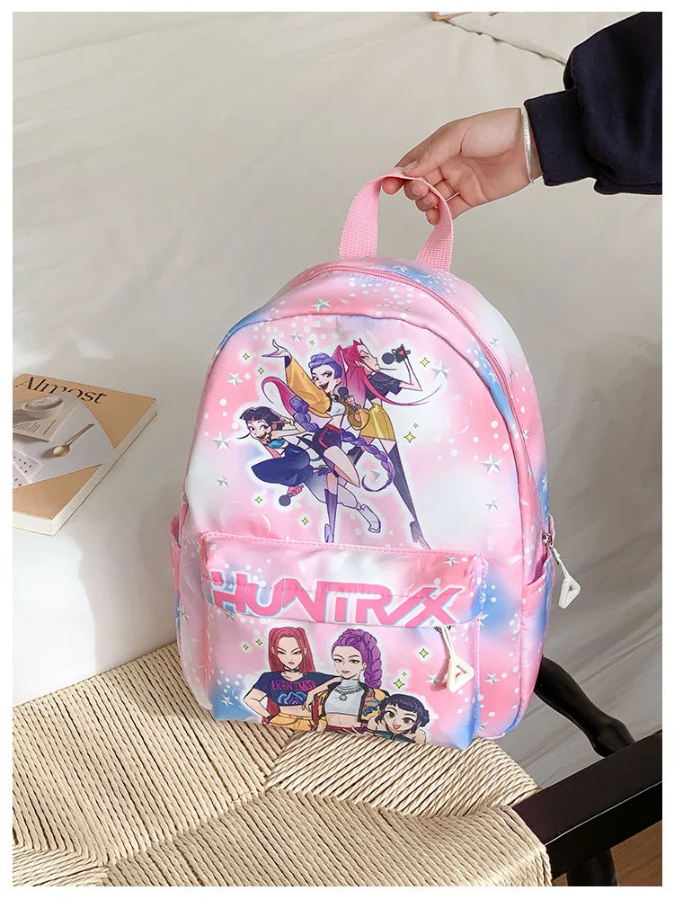 Pink 10-Inch Lightweight Backpack K D H Rumi Mira Zoey HUNTR/X Saja School Bag for Boys And Girls Kindergarten Moch