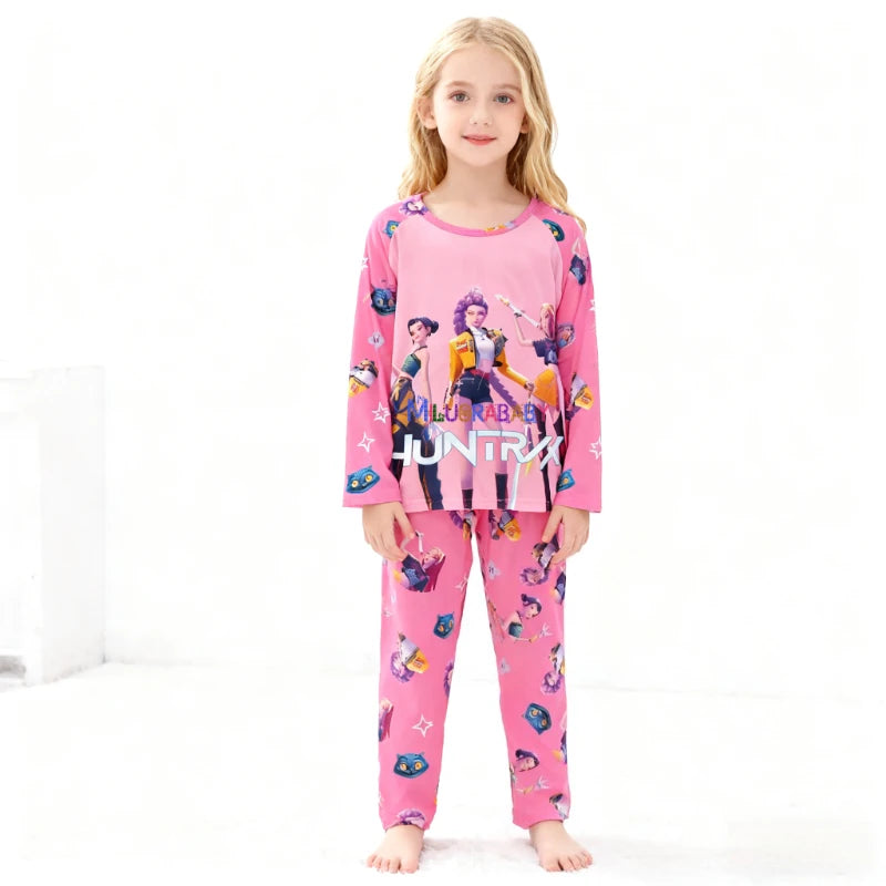New  Pijamas Long Sleeve Print Cartoon