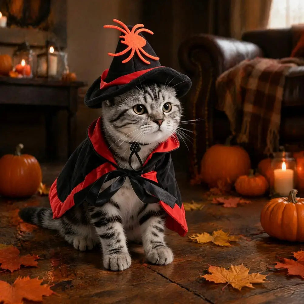 Halloween Pet Cat Witch Costume
