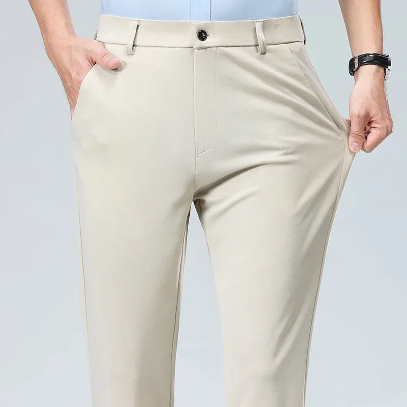 Thin Trousers Men Formal Dress Suit Pants