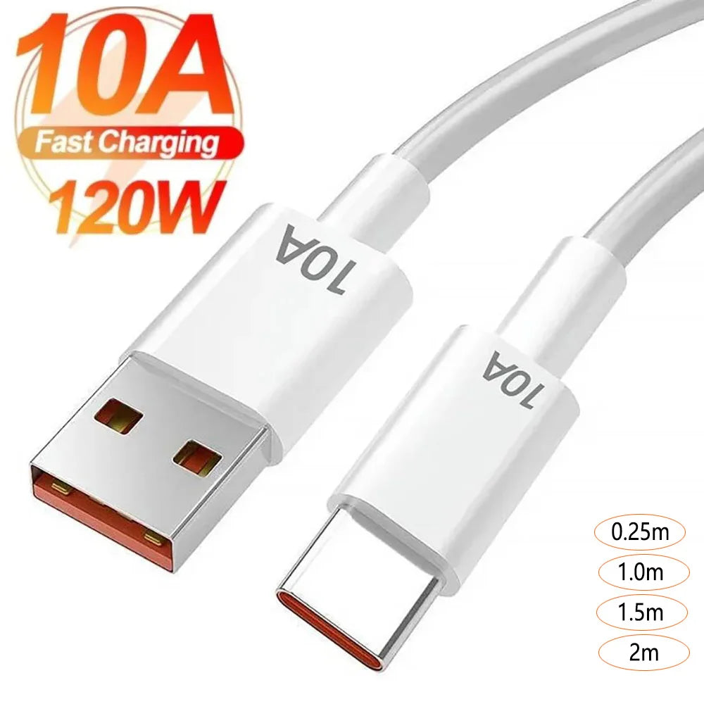 120W 10A USB -C Quick Charging Cable  USB C Mobile Phone