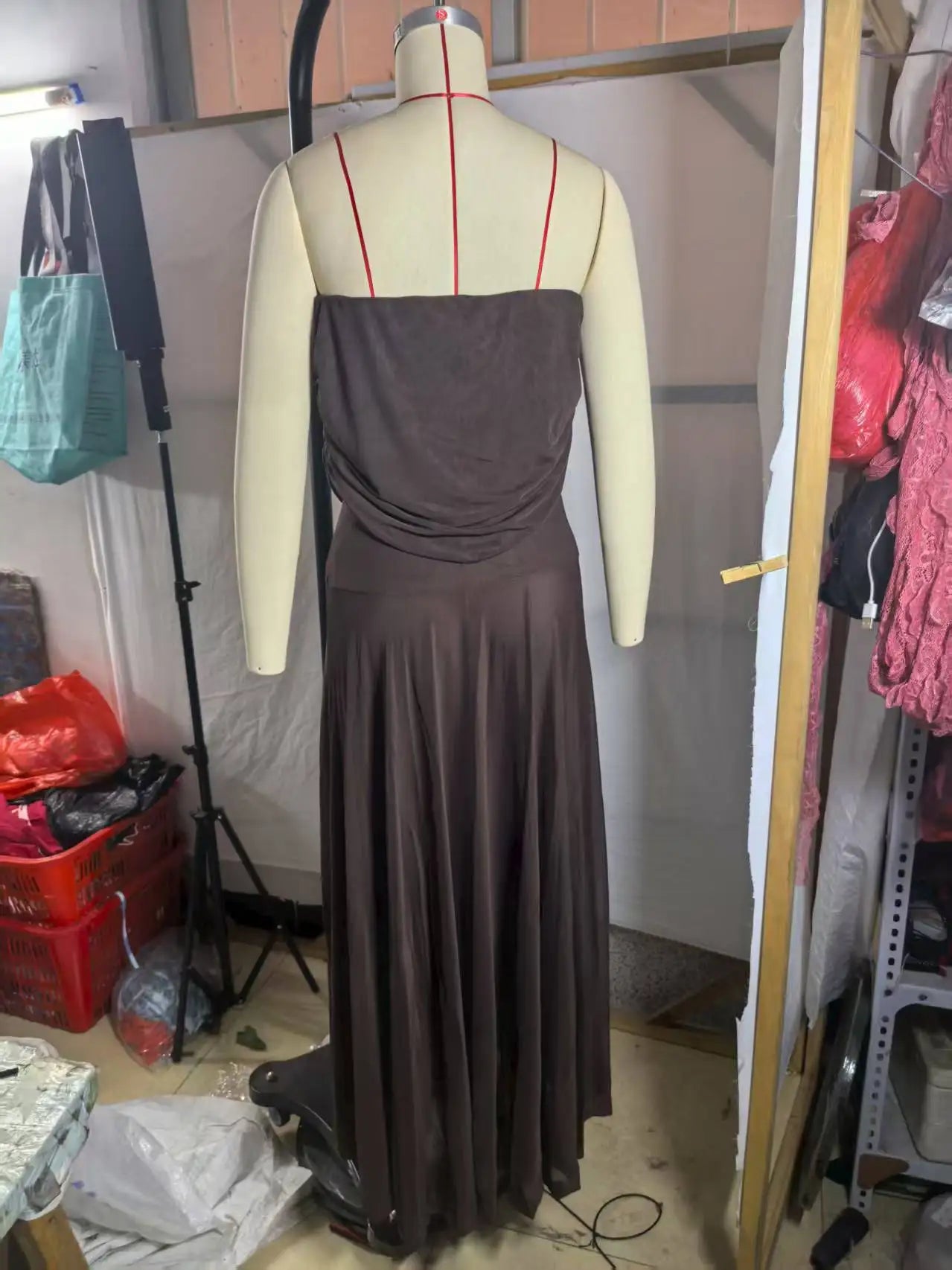 Tube Top Mesh Stitching Dress