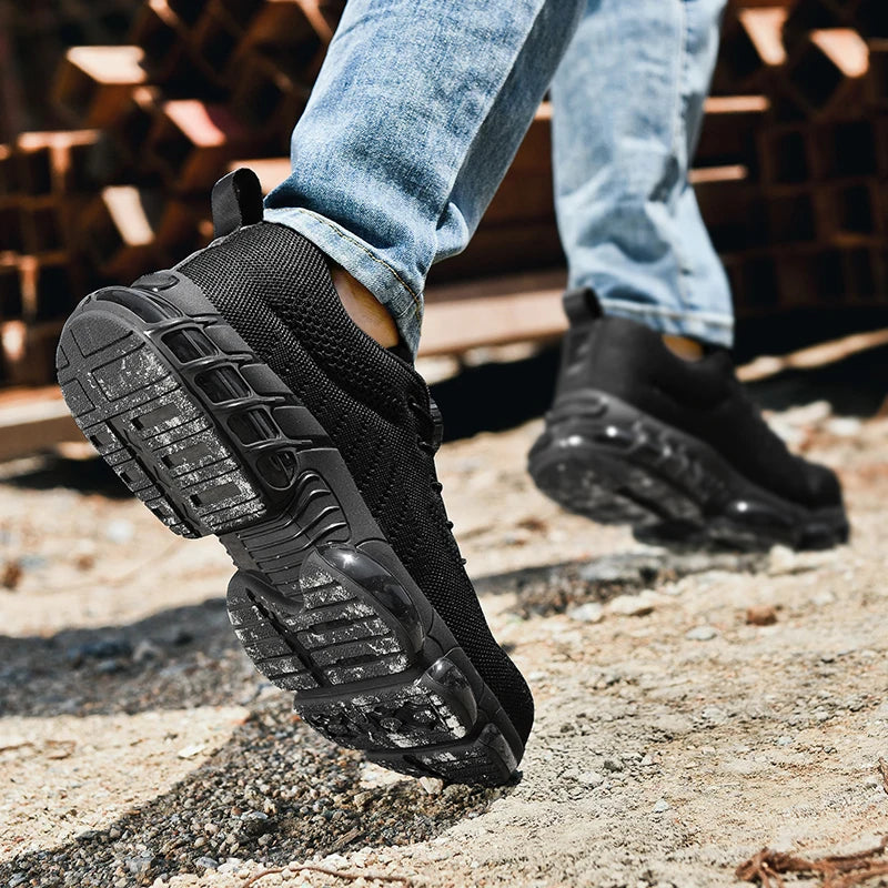Men's Military Tactical Boots Army Boots Men Side Zipper Military Boots Men Anti-Slip Ankle Boots Work Safety Shoes Hiking Shoe
