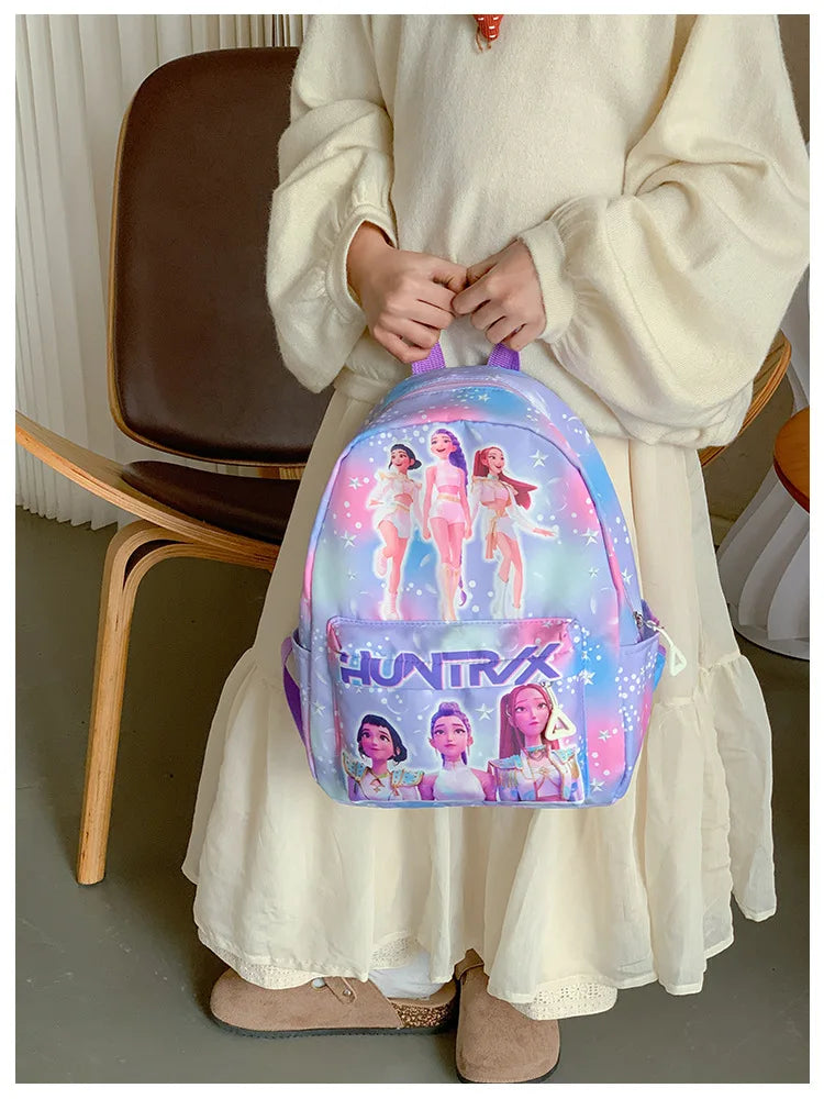 Pink 10-Inch Lightweight Backpack K D H Rumi Mira Zoey HUNTR/X Saja School Bag for Boys And Girls Kindergarten Moch