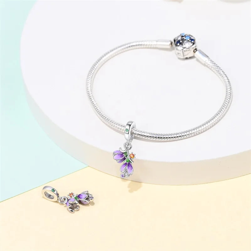 Purple Series 925 Sterling Silver Dreamy Lily Flower