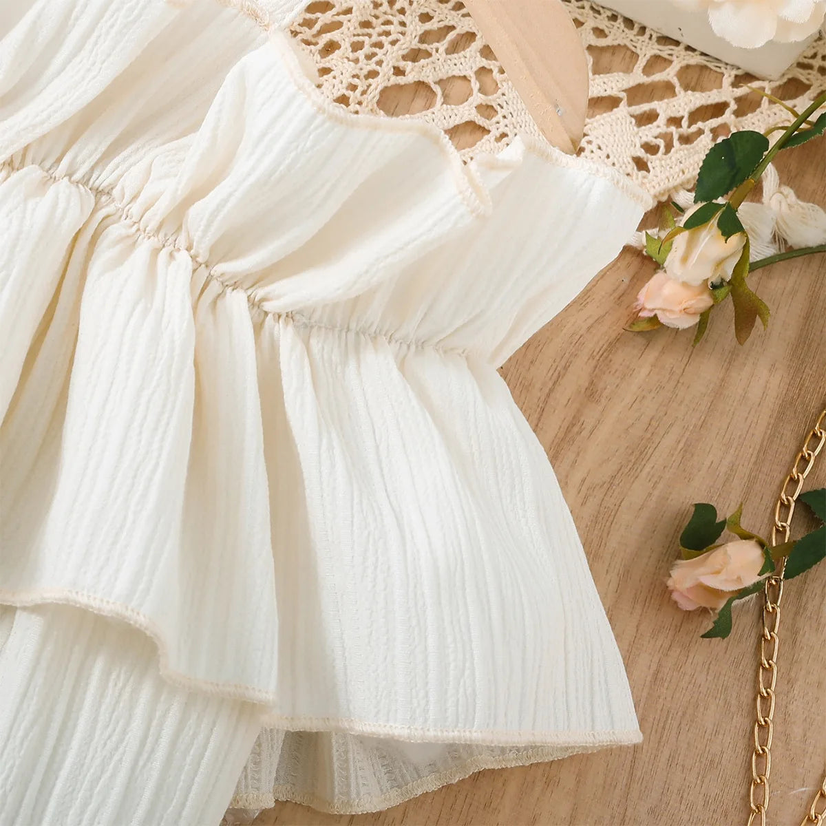 Dresses One-line Shoulder Strap Patchwork Lace Dress