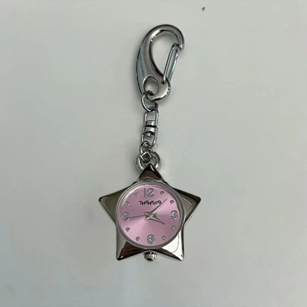 Star Pocket Adjustable Watch Clock Keychain Zinc Alloy