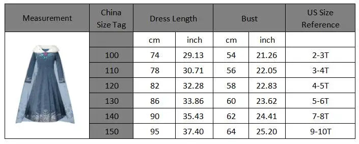 Elsa Anna Snow Queen Dress for Girls Princess Costume Birthday Halloween Christmas Carnival Outfit Kids Cosplay 2-8Y Vestido