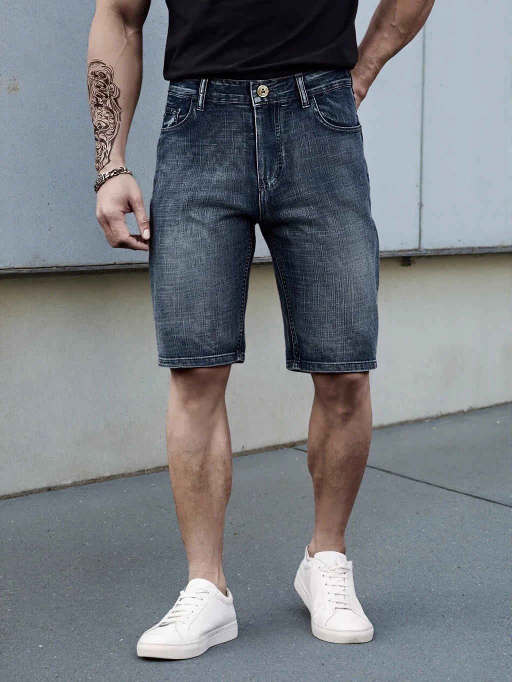 2026 Classic Style Men's Slim Denim Shorts Summer New Business Fashion Thin Stretch Short Casual Pants Male Size 40