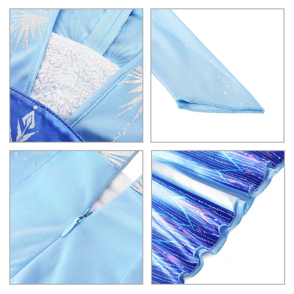 Moana Elsa Princess Dress for Girls Costume Kid Children Cosplay Birthday Carnival Party Outfit Toddler Fancy 2-8Y Birthday Gift