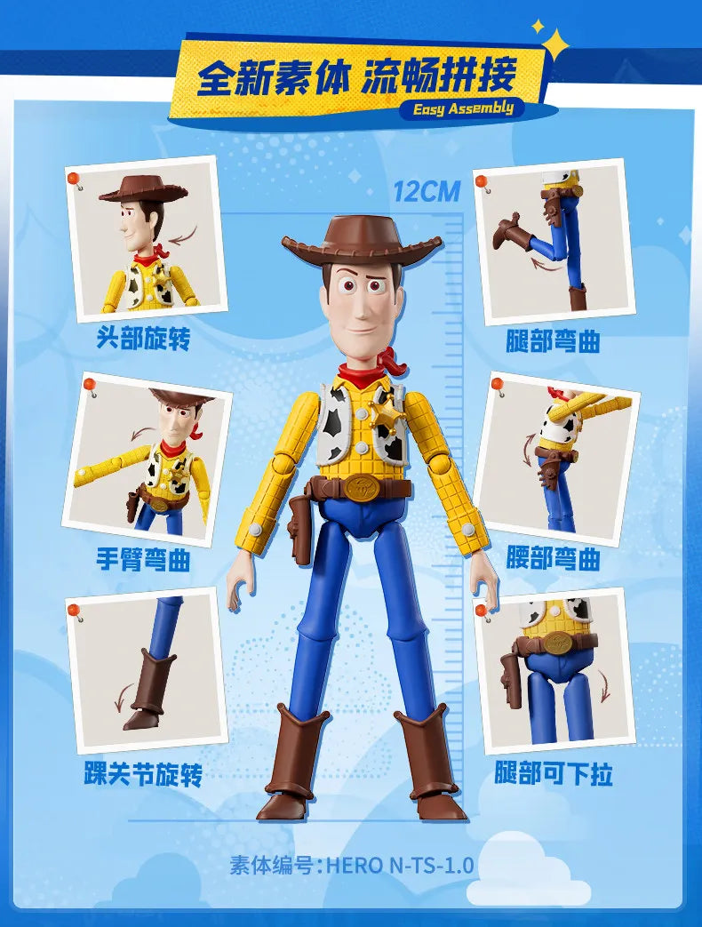 BLOKEES Original Toy Story Disney Pixar Woody Buzz Lightyear Jessie Rex Bullseye Alien Action Figures Assemble Model Toys Gift