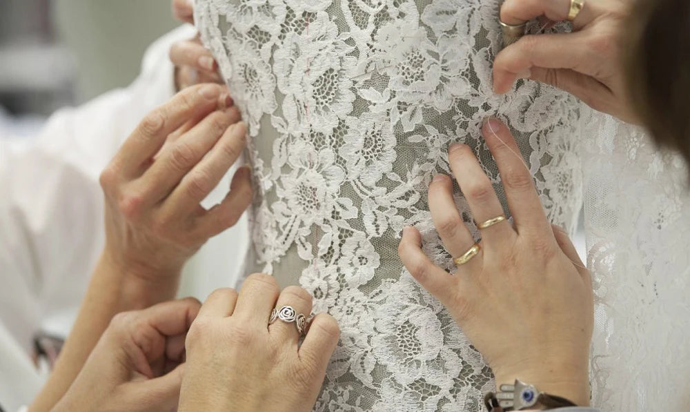 Lace Off The Shoulder A Line Wedding Dress Backless