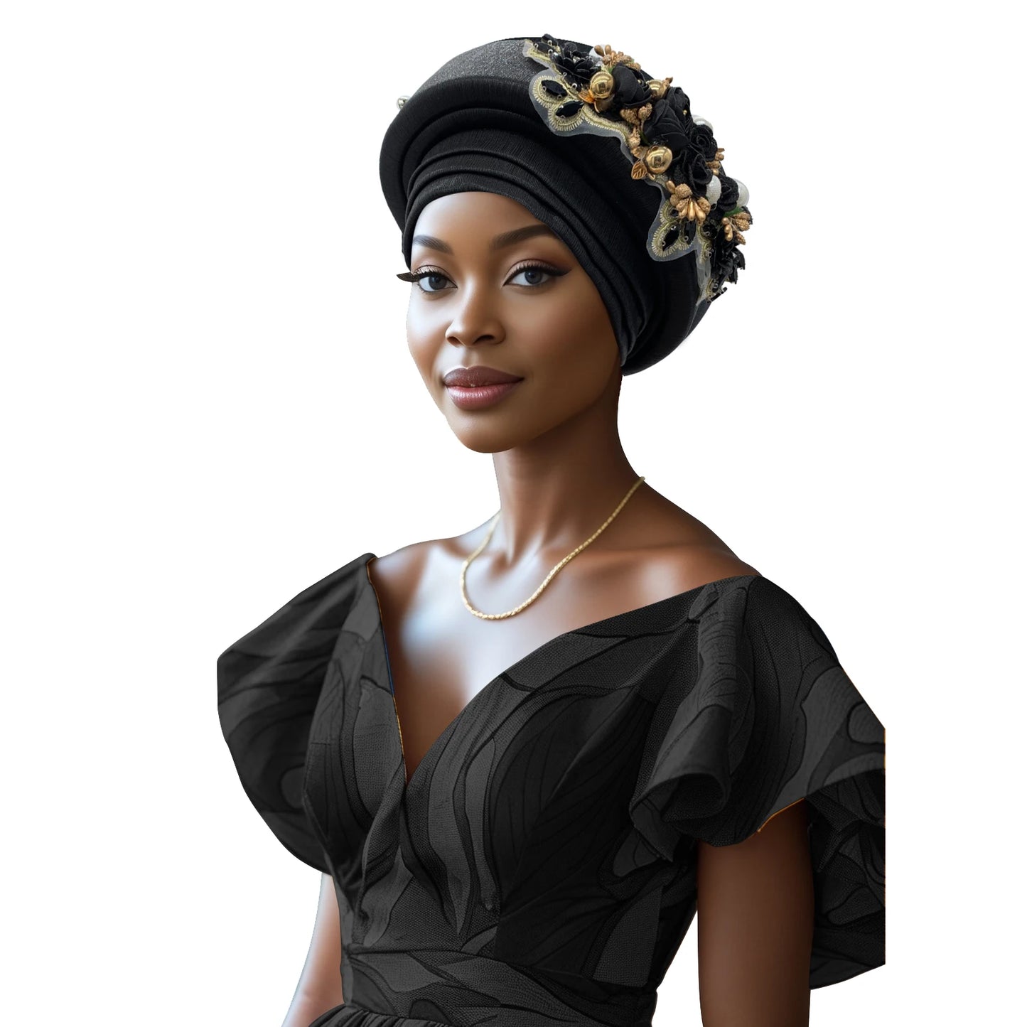 Exquisite Bouquet Turban Cap