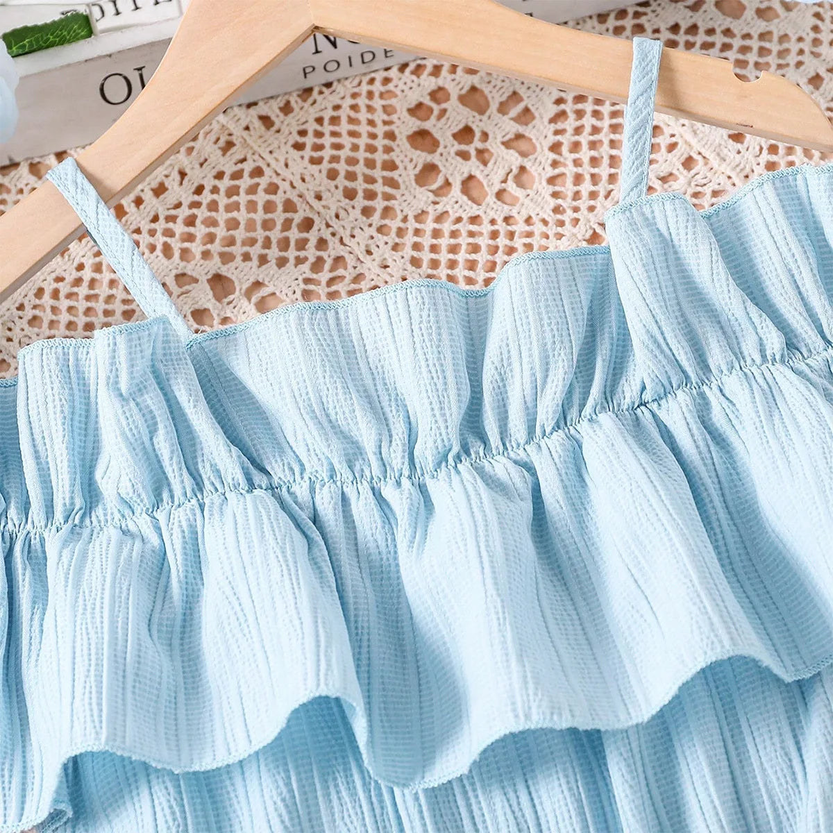 Dresses One-line Shoulder Strap Patchwork Lace Dress